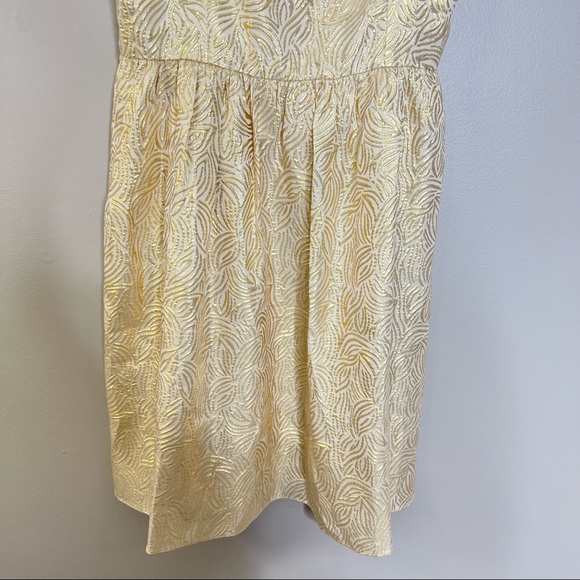 NWT Lilly Pulitzer Kariana Gold Silk Off-The-Shoulder Dress size 6 - Picture 8 of 13